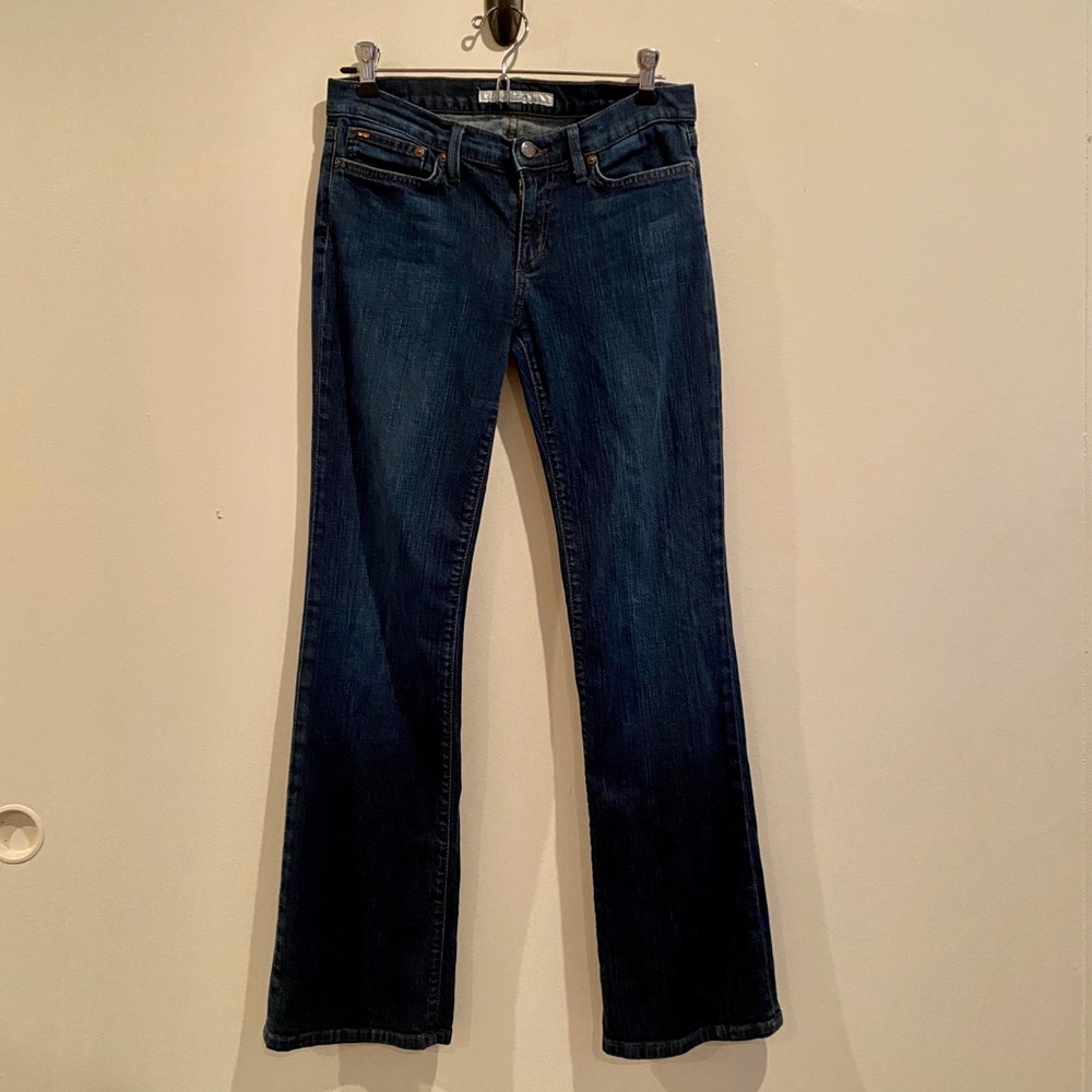 Joes jeans indigo distressed bootcut jeans